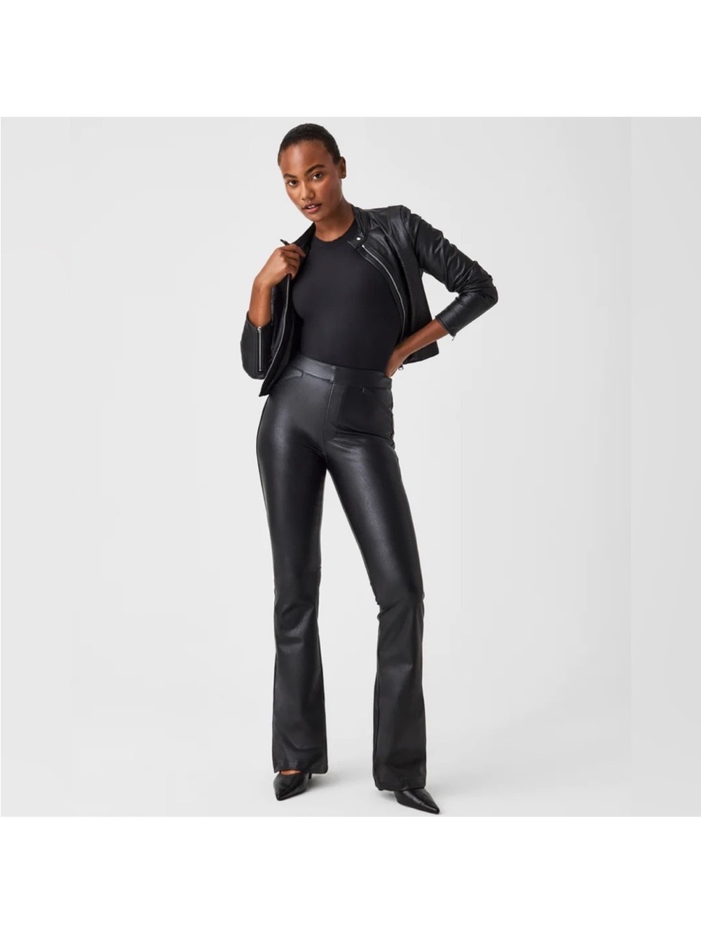 SPANX Faux Leather Flare Leg Pull-On Pants #20457